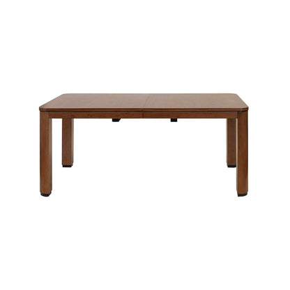 Mid-Century Modern Wood Kitchen Dining Table with Eight Chairs, Brown