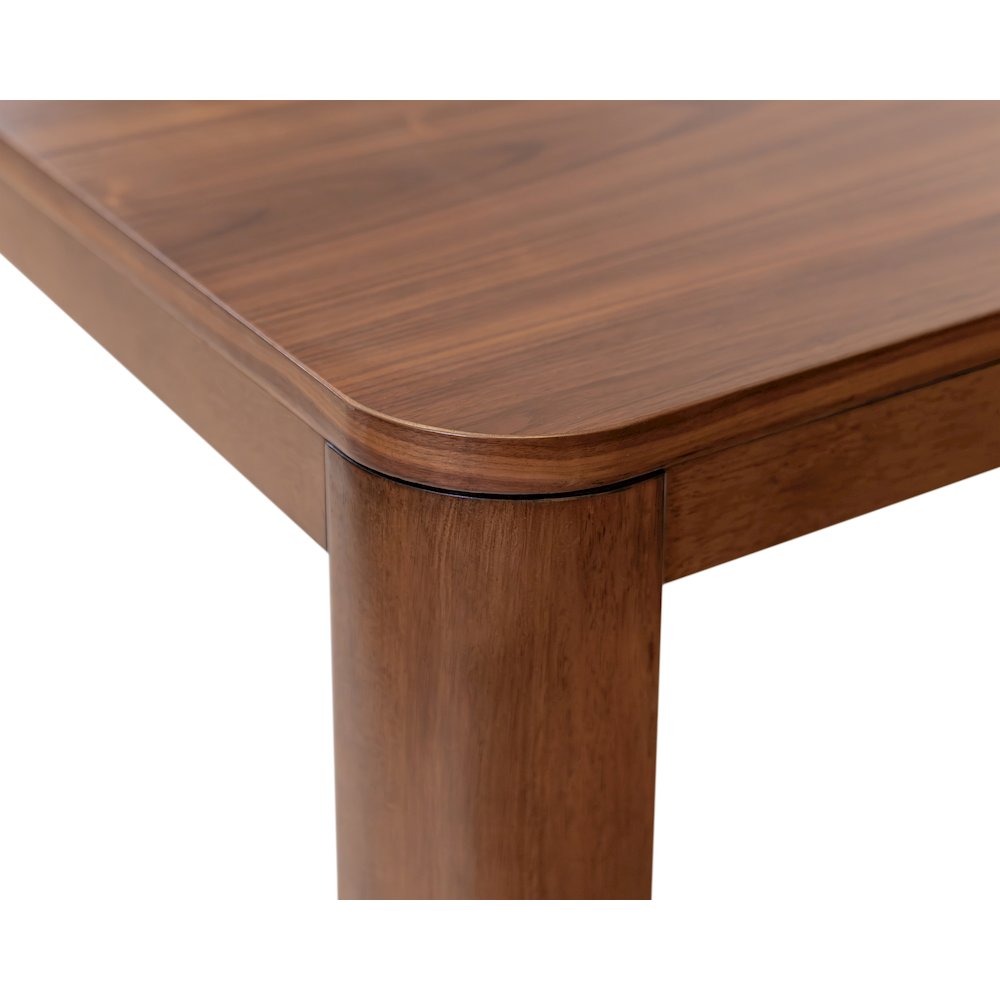 Mid-Century Modern Wood Kitchen Dining Table with Six Chairs, Brown