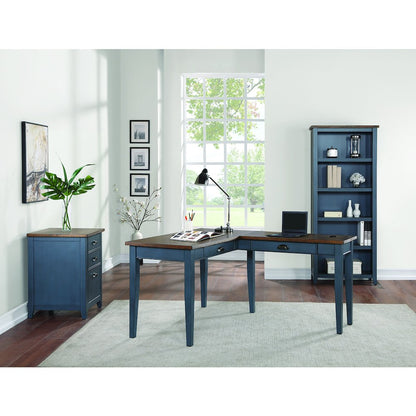 Fairmont Farmhouse Three Drawer Wood File Cabinet, Blue