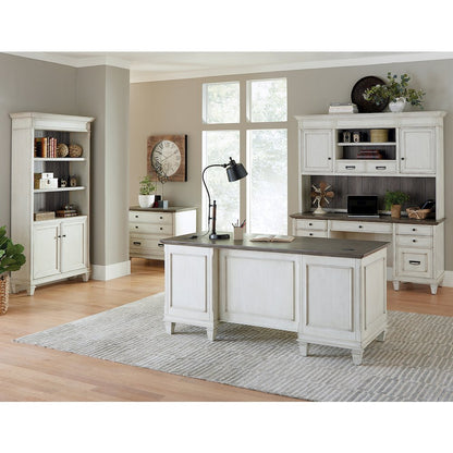 Hartford Wood Double Pedestal Desk, White