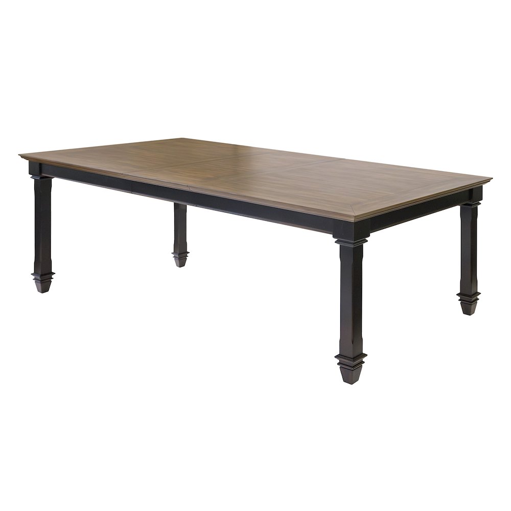 Hartford Traditional Wood Kitchen Extension Dining Table and Six Chairs, Black