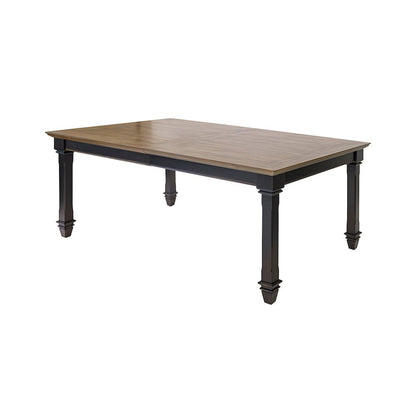 Hartford Traditional Wood Kitchen Extension Dining Table and Six Chairs, Black