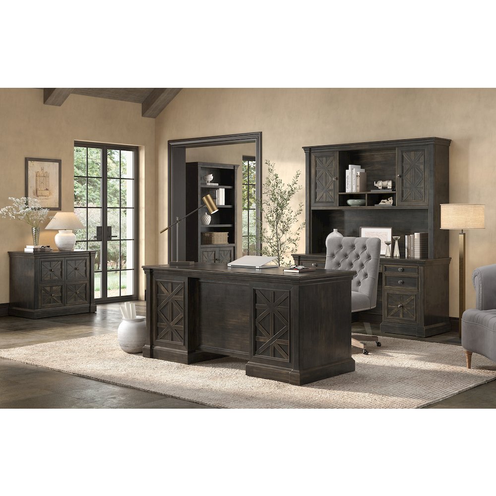 Kingston Wood Double Pedestal Executive Desk, Fully Assembled