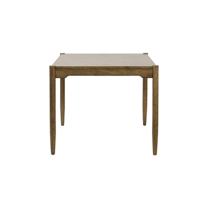 Lachlan Modern Wood Square Counter Height Kitchen Table with Four Chairs, Brown