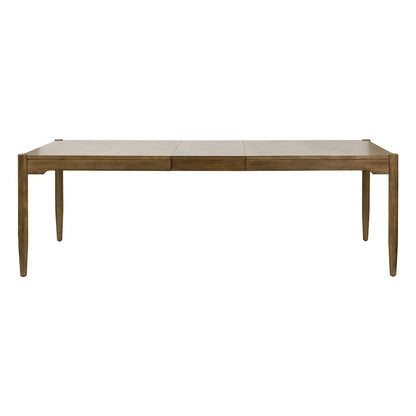 Lachlan Modern Wood Rectangular Kitchen Dining Table with Eight Chairs, Brown