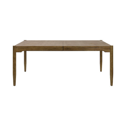 Lachlan Modern Wood Rectangular Kitchen Dining Table with Eight Chairs, Brown