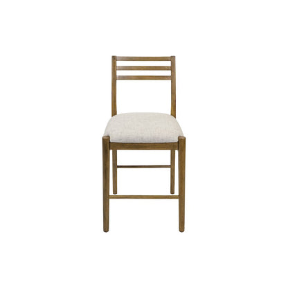 Lachlan Modern Wood Square Counter Height Kitchen Table with Four Chairs, Brown