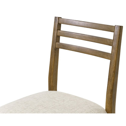 Lachlan Modern Wood Square Counter Height Kitchen Table with Four Chairs, Brown