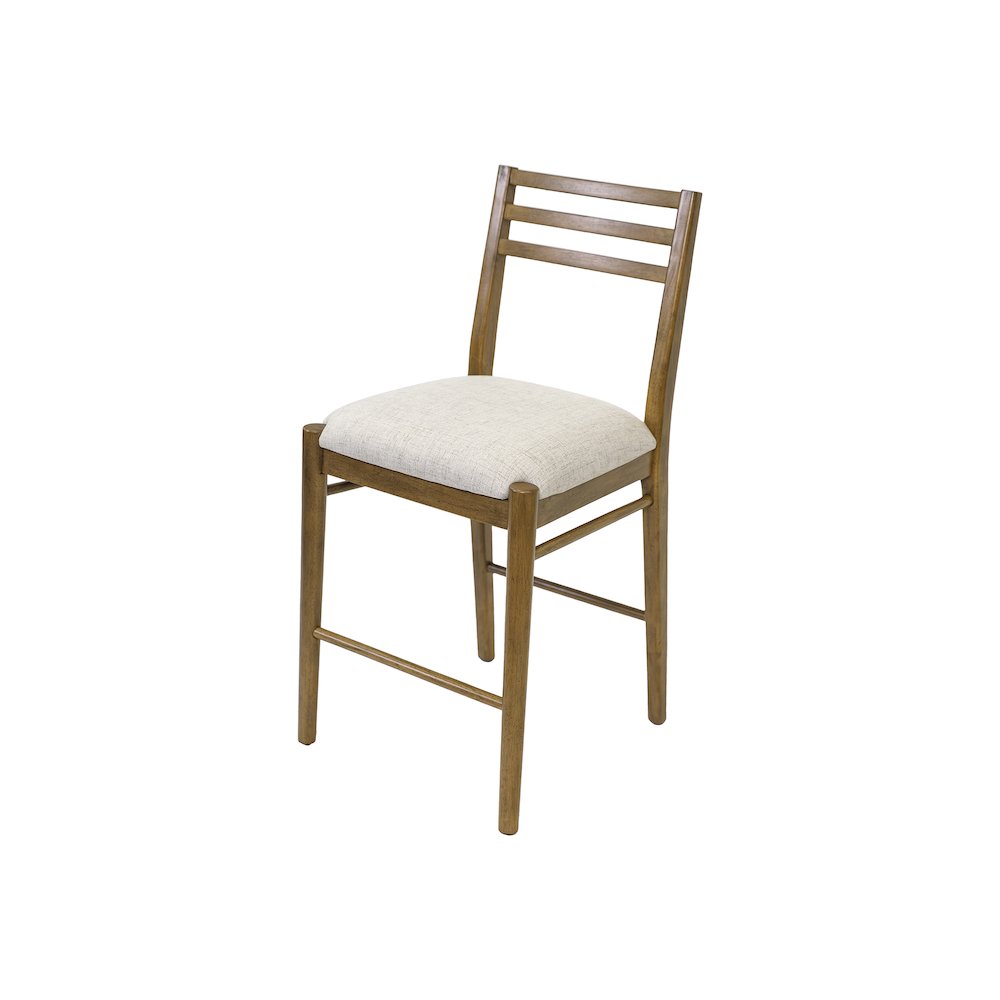 Lachlan Modern Wood Square Counter Height Kitchen Table with Four Chairs, Brown
