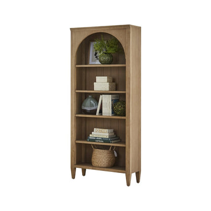 Laurel Modern Wood Open Bookcase Wall, Light Brown