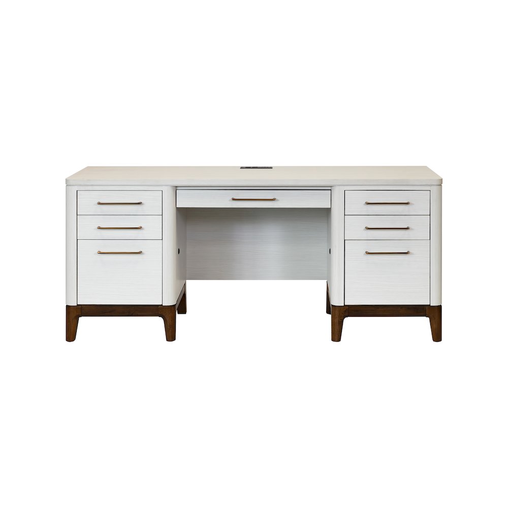 Contemporary Laminate Wood Office Desk & Hutch, Writing Table