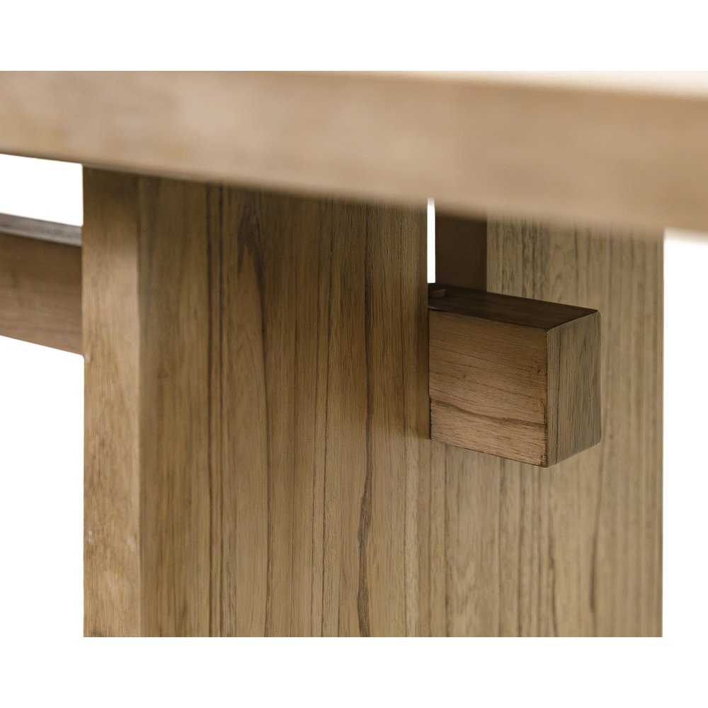 Quincey Coastal Wood Rectangular Kitchen Table with Six Chairs