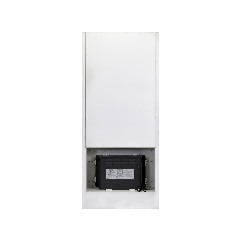 Toulouse Three 8' Tall Bookcase Wall With Fireplace and Ladder, Storage