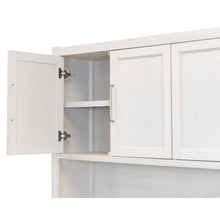 Modern Wood Hutch With Doors, Storage Cabinet, Fully Assembled, White
