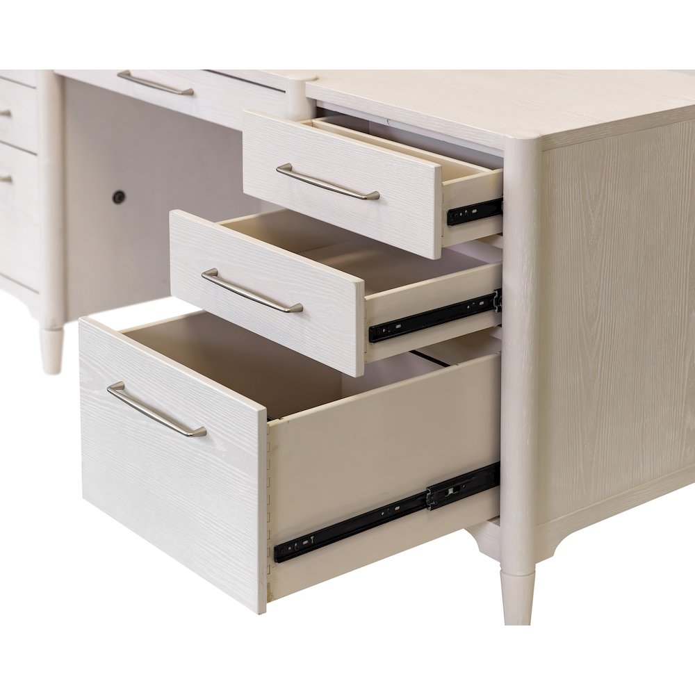 Modern Wood Desk, Office Storage, Writing Table, Fully Assembled, White