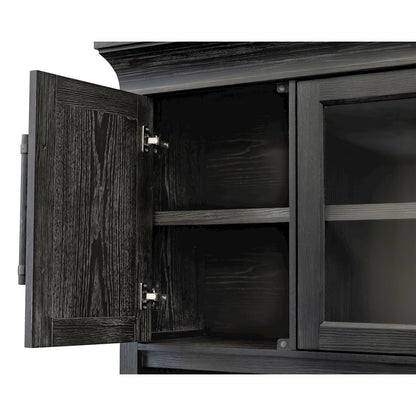 Traditional Wood Executive Hutch With Doors, Office Storage
