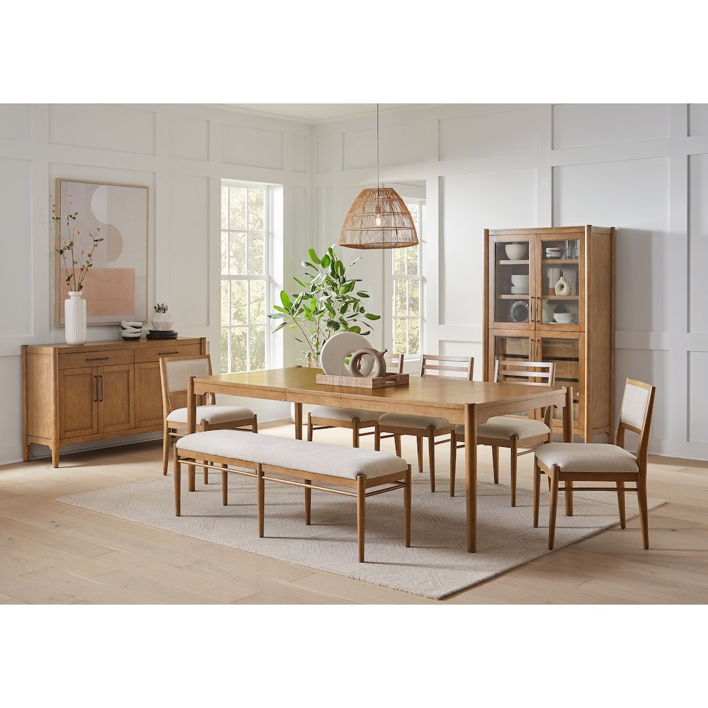 Lachlan Modern Wood Display Cabinet, Fully Assembled, Brown