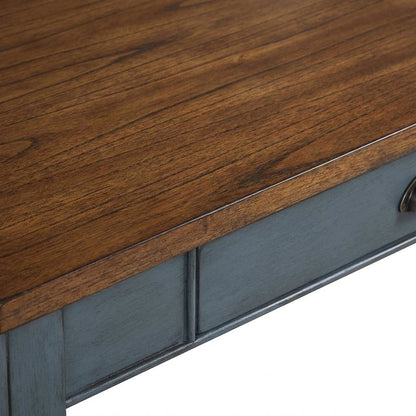 Blue Wood Writing Desk, Sleek Design And Smooth Finish For Home Or Office Use
