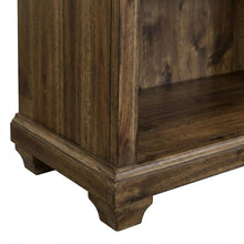 Wood Bookcase With Doors, 3 Adjustable Shelves, Fixed Shelf, Brown