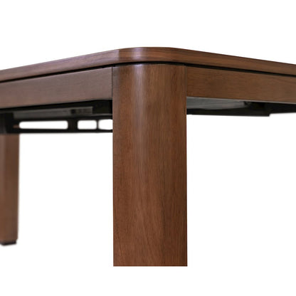 Mid-Century Modern Wood Kitchen Dining Table with Eight Chairs, Brown