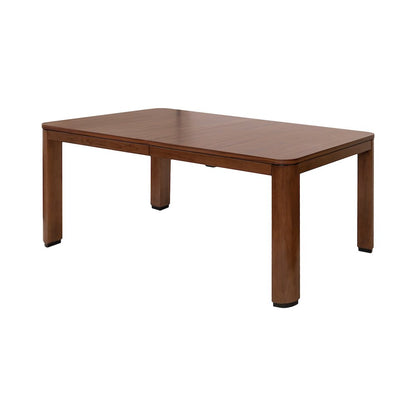 Mid-Century Modern Wood Kitchen Dining Table with Eight Chairs, Brown