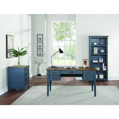 Fairmont Farmhouse Three Drawer Wood File Cabinet, Blue
