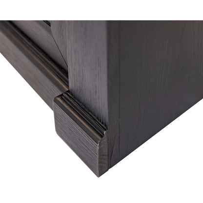 Three 8' Tall Bookcase Wall With Ladder, Storage Organizer, Display Shelf, Black