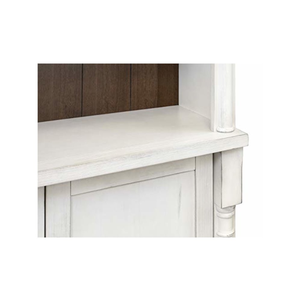 Durham Two Rustic 8' Wood Bookcases With Doors, White