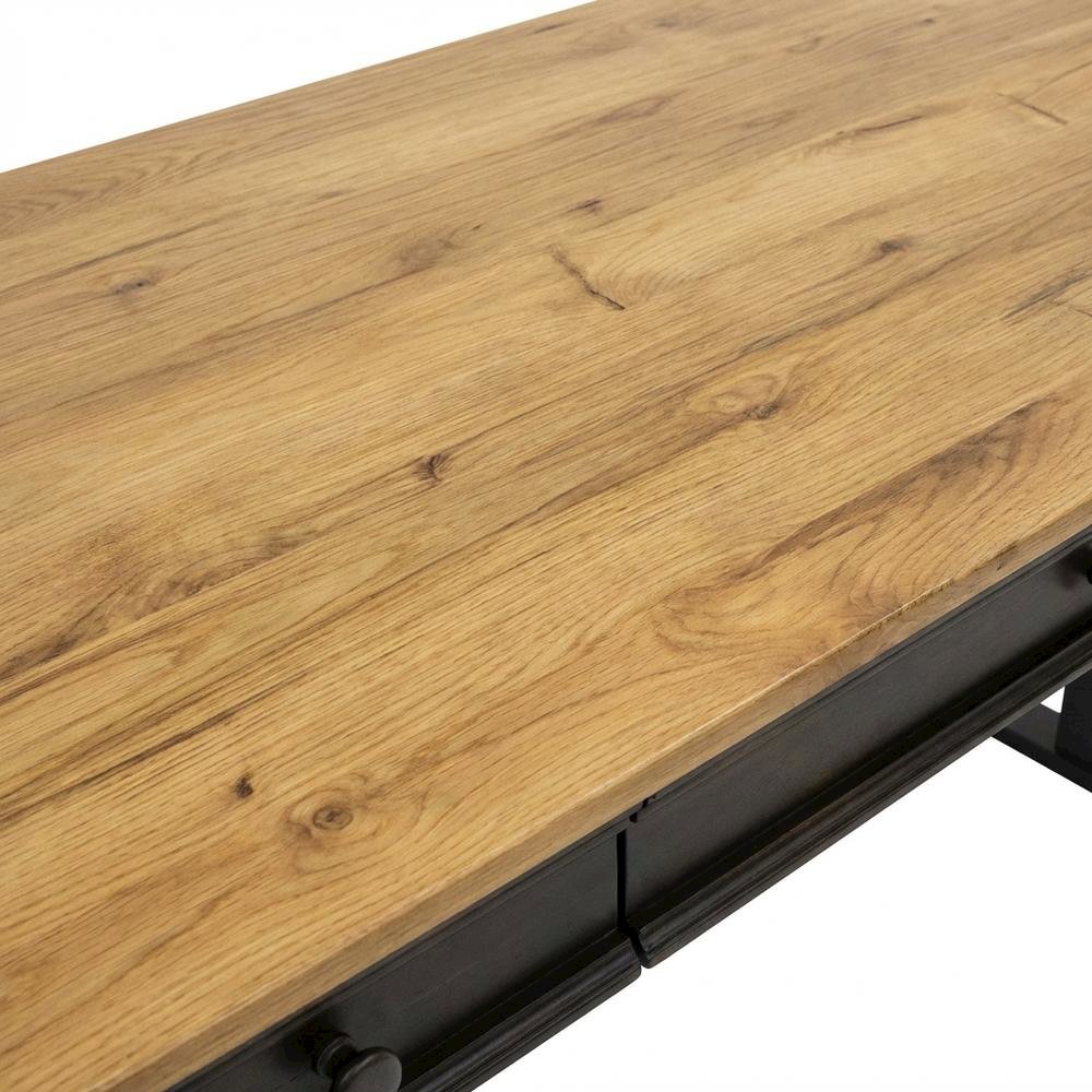 Executive Electric Sit/Stand Desk, Solid Plank Top, 4 Programable Heights, Brown