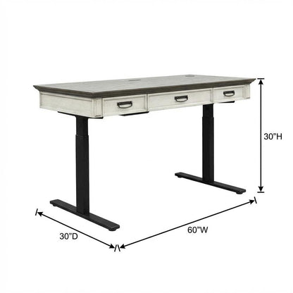 White Wood Writing Desk With Classic Rustic Design For Home Office Use