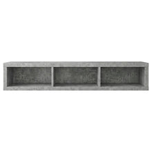 Floating TV Stand Wall Mounted Console, Gray Wood Entertainment Shelf