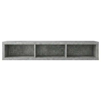 Floating TV Stand Wall Mounted Console, Gray Wood Entertainment Shelf