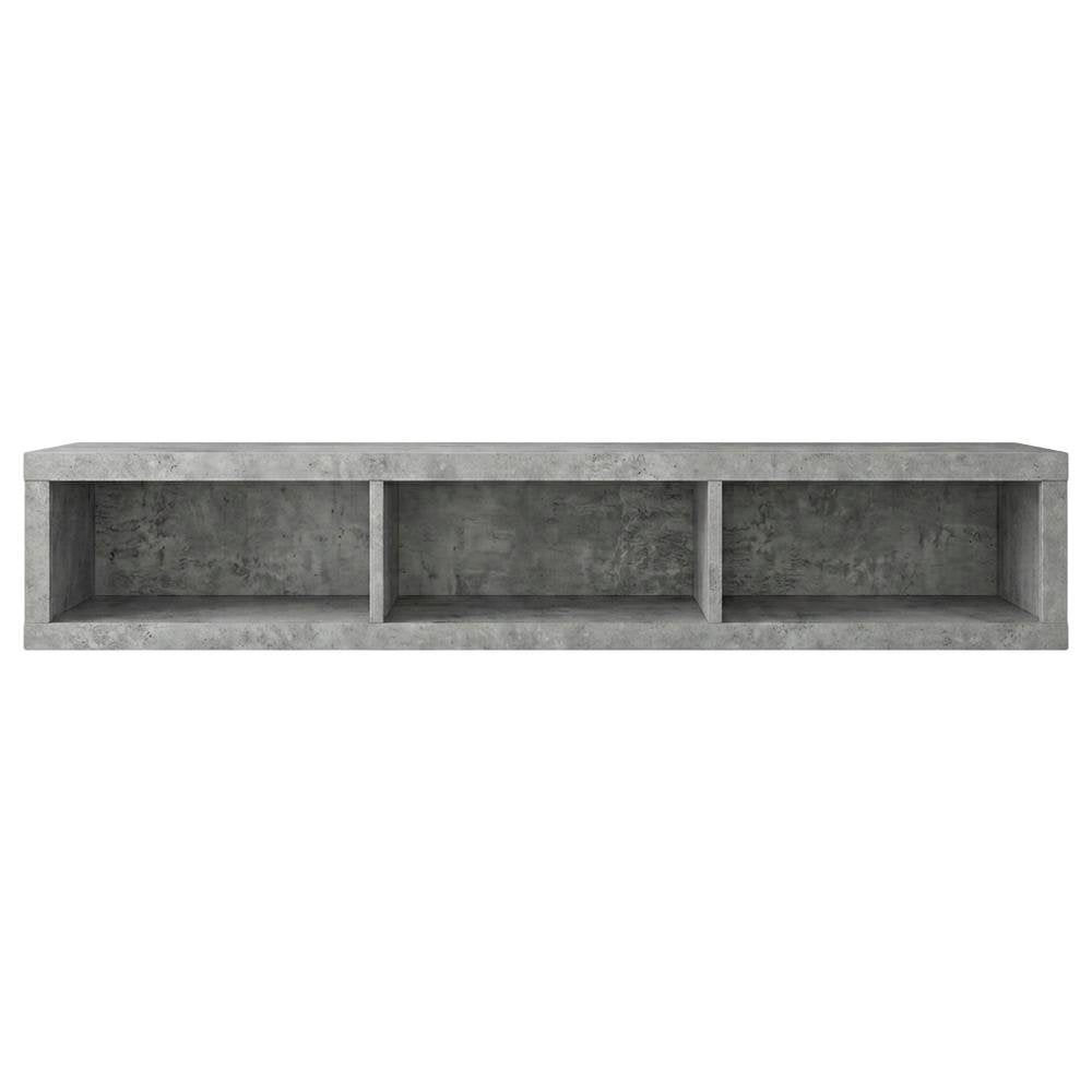 Floating TV Stand Wall Mounted Console, Gray Wood Entertainment Shelf