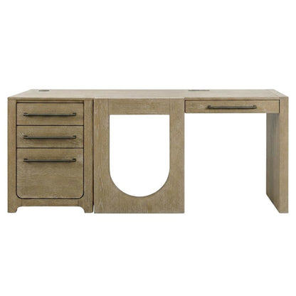 Brown L-Shaped Modern Desk – Corner Office Desk for Home or Work Use