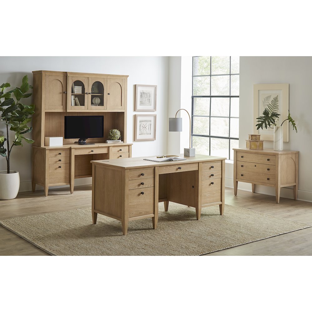 Laurel Wood Double Pedestal Desk, Wood Office Desk