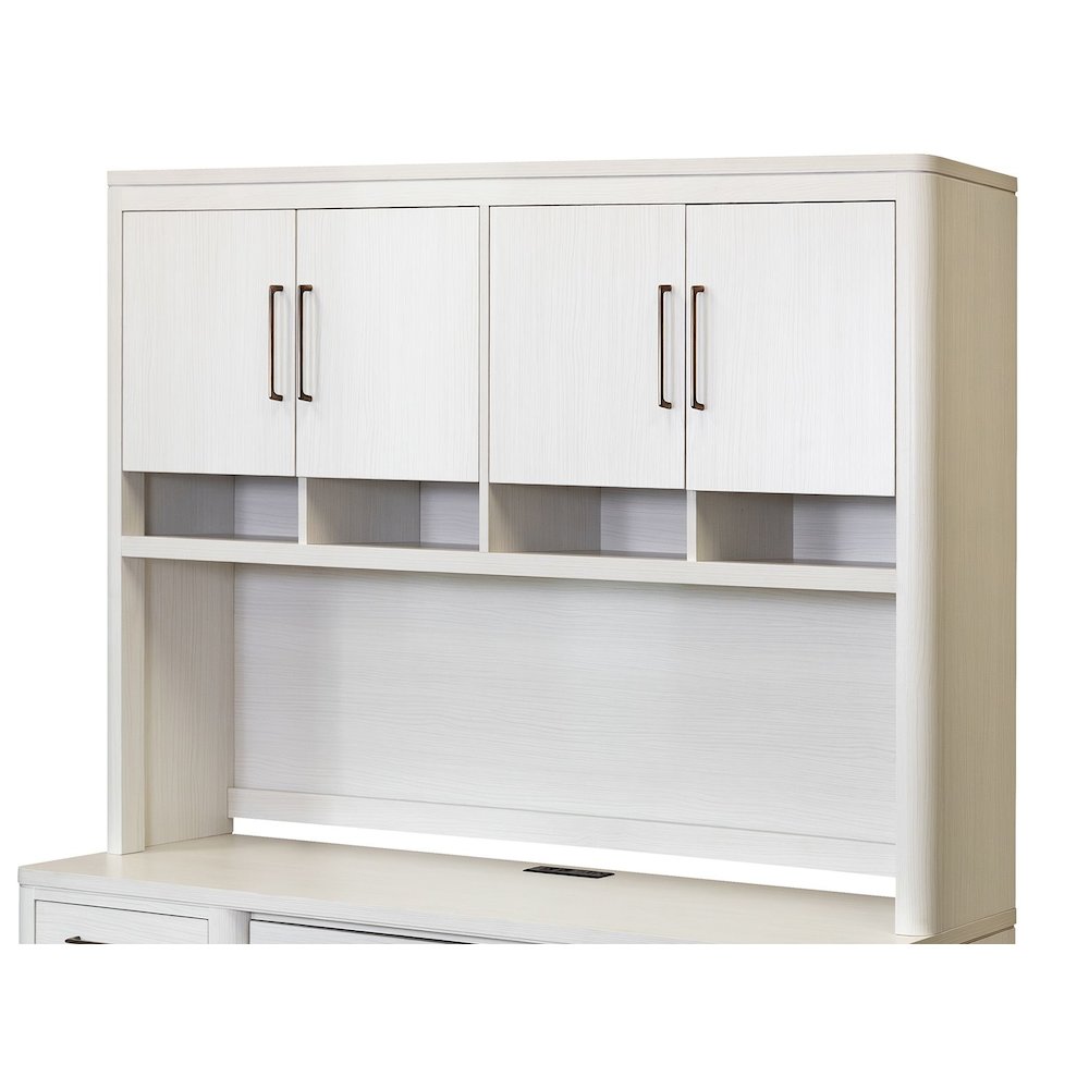 Contemporary Laminate Wood Office Desk & Hutch, Writing Table