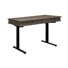 Wood Electronic Standing Desk with Power Center and 3 Drawers, Gray
