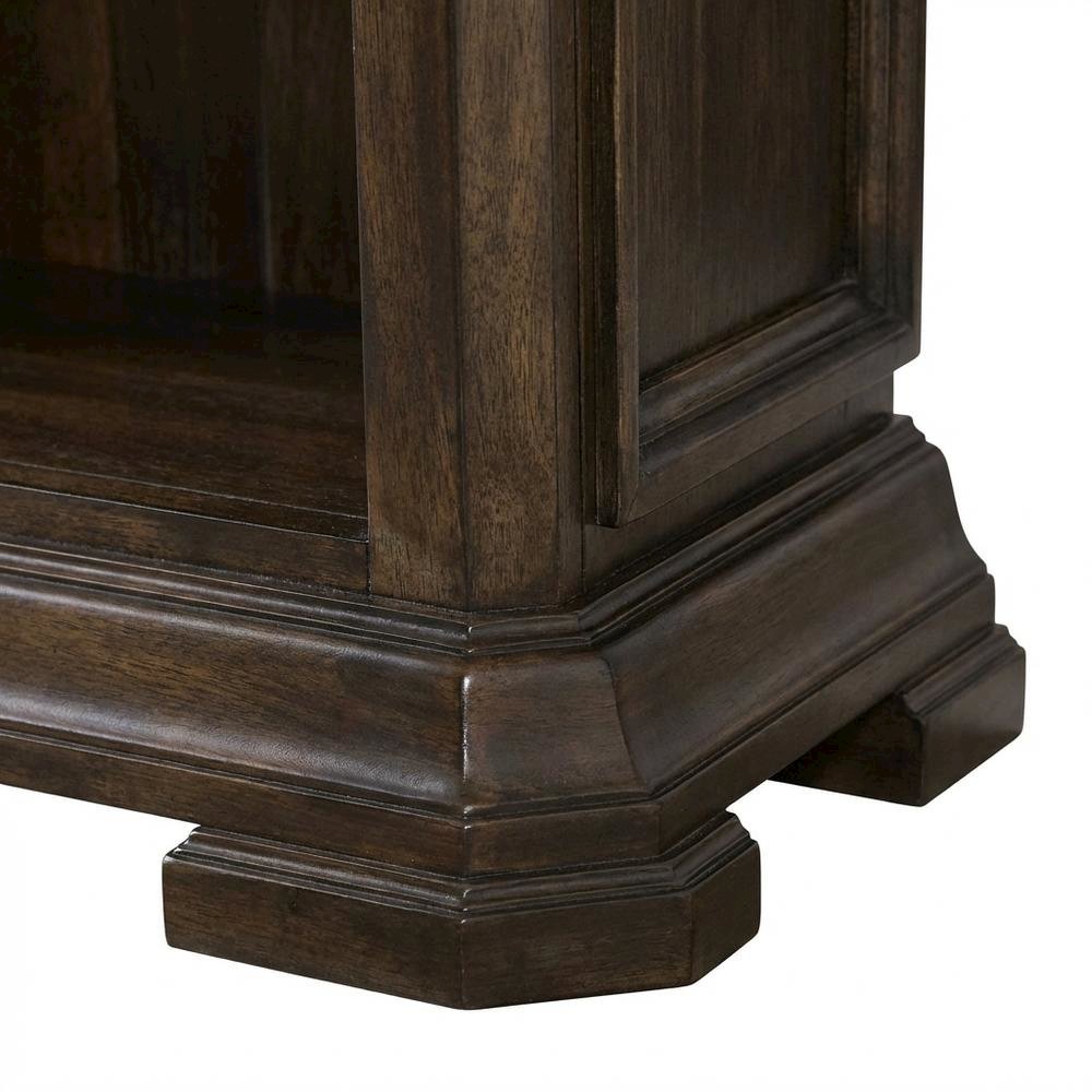Executive Open Bookcase, 3 Adjustable Shelves, Fixed Shelf, Brown