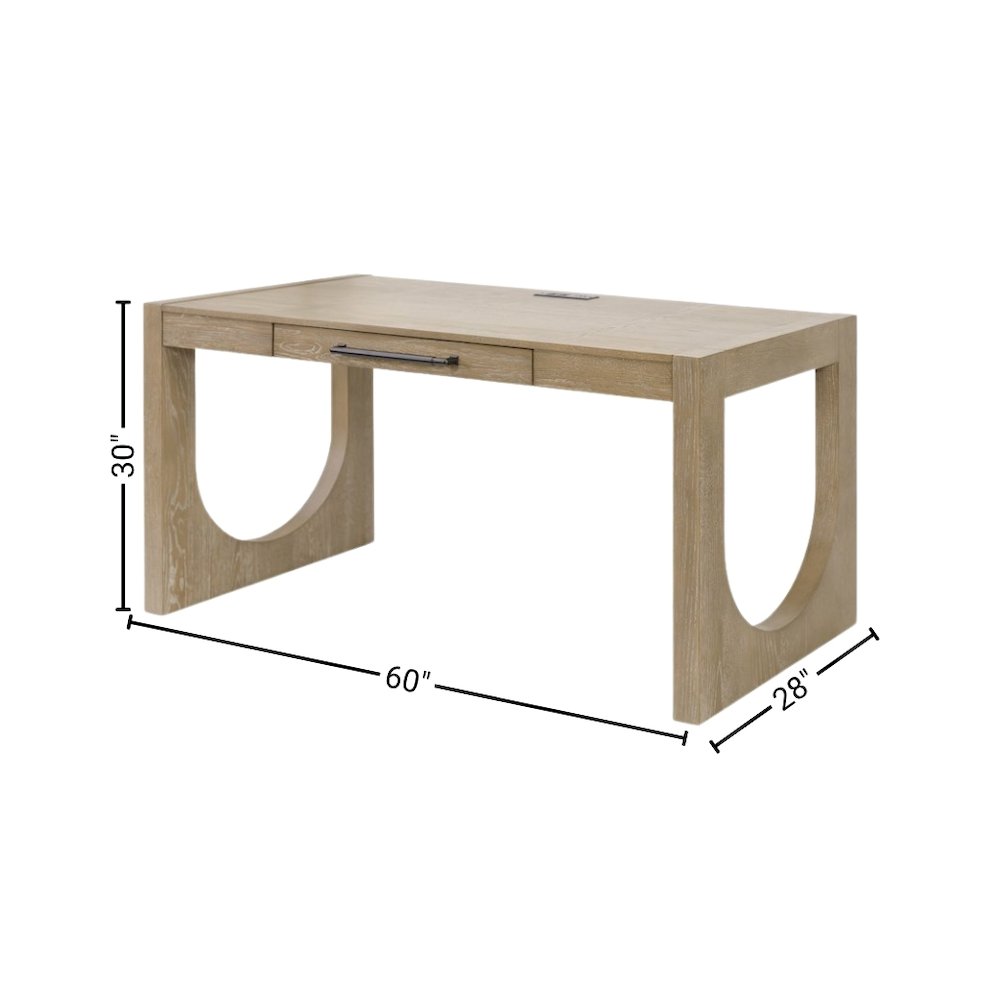 Modern Light Brown Desk – 55 Inch Computer Desk With Long Table Design