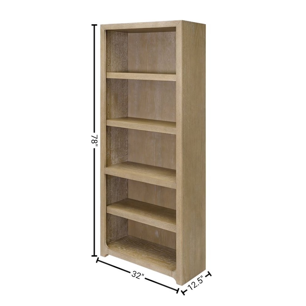 Wooden Bookshelf with 4 Shelves, Tall Bookcase for Living Room Use