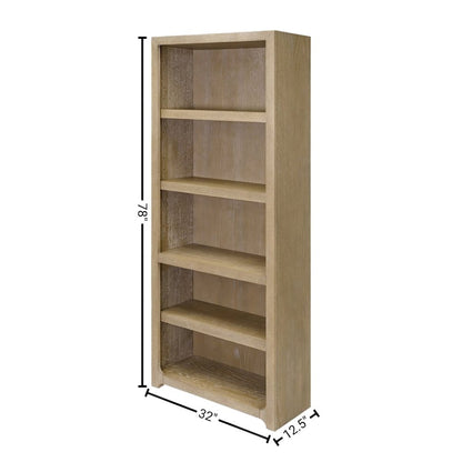 Wooden Bookshelf with 4 Shelves, Tall Bookcase for Living Room Use
