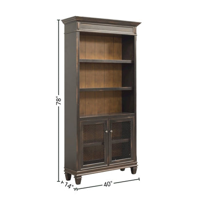 Black Wooden Bookshelf – 4 Shelf Bookcase for Living Room or Office Use