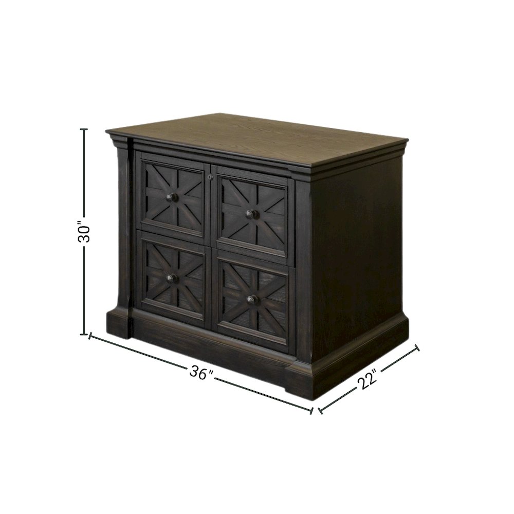 Brown Wooden Filing Cabinet with Drawers, Decorative Office Cabinet