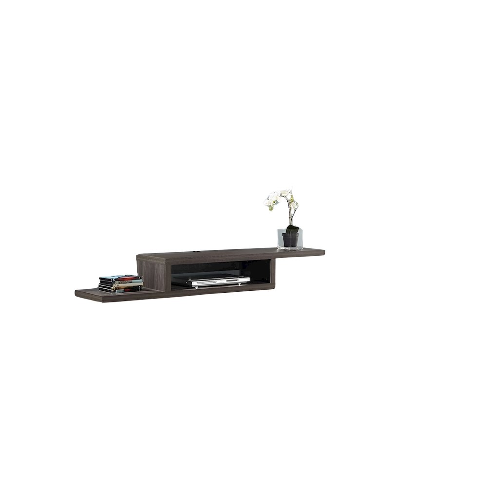 Floating TV Skyline Walnut Stand Wall Mounted Console, 60-Inch Wood Shelf