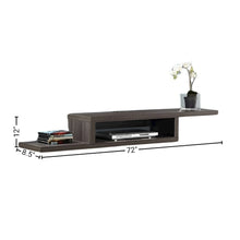 Floating TV Skyline Walnut Stand Wall Mounted Console, 60-Inch Wood Shelf