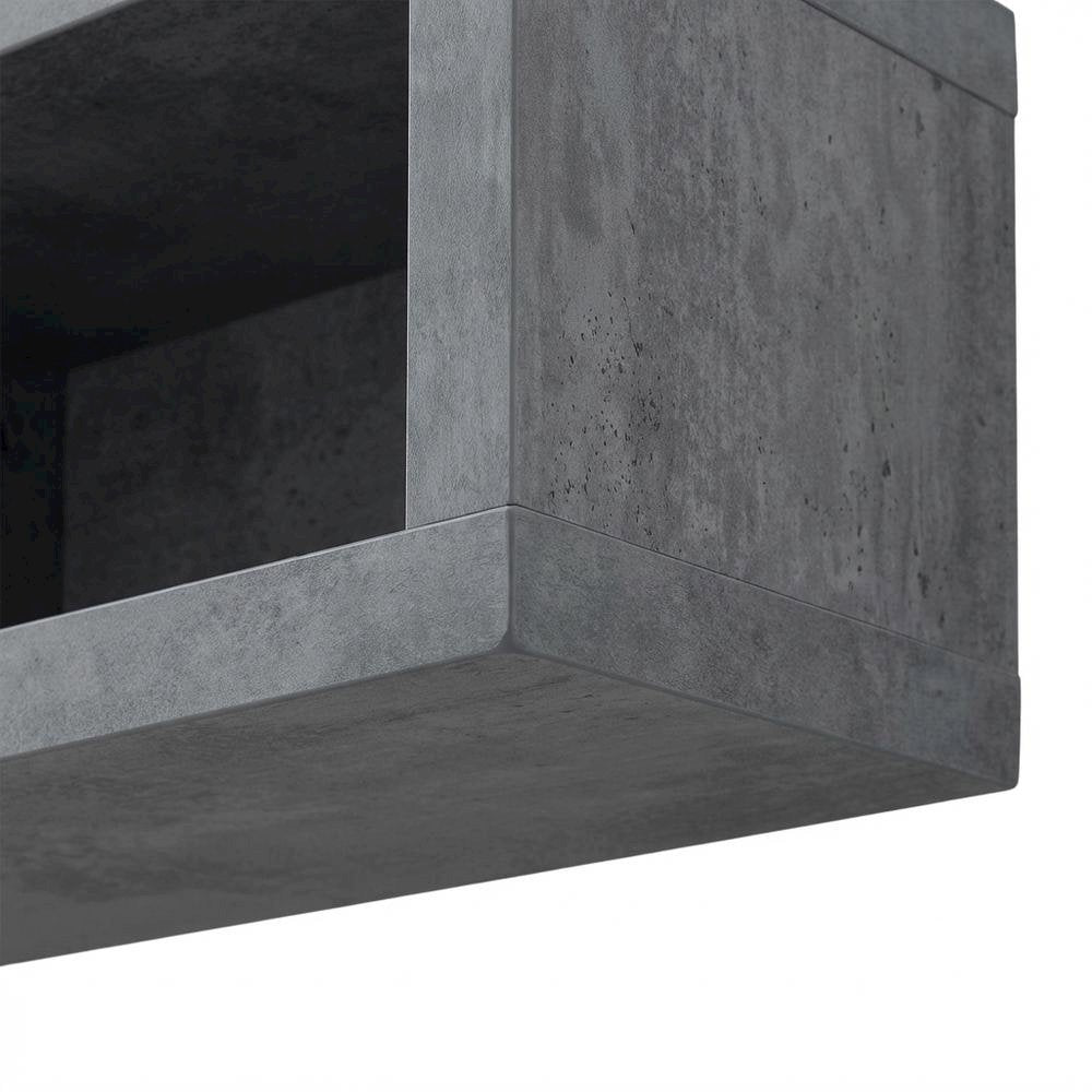 Floating TV Stand Wall Mounted Console, Gray Wood Entertainment Shelf