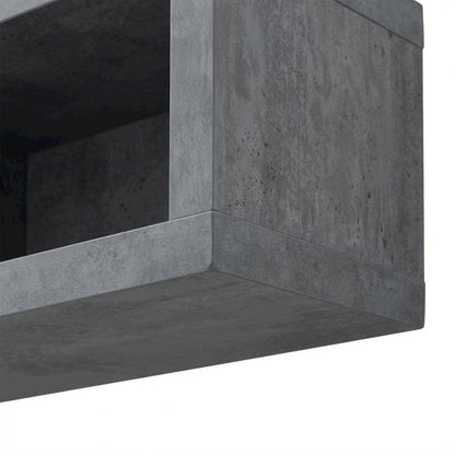 Floating TV Stand Wall Mounted Console, Gray Wood Entertainment Shelf