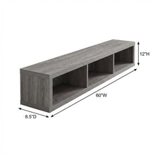 Floating TV Stand Wall Mounted Console, Gray Wood Entertainment Shelf