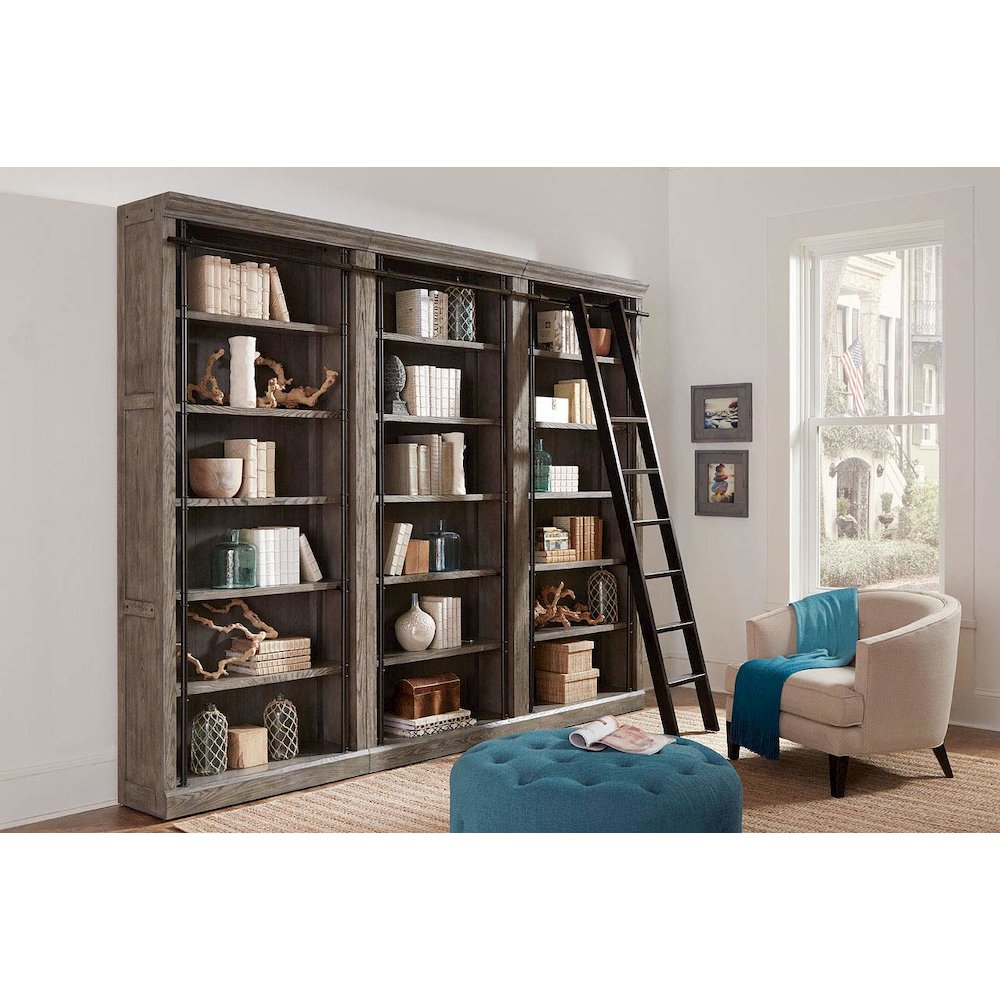 Avondale 8' Tall Bookcase Wall With Ladder