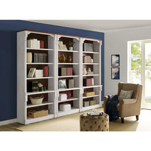 Durham Three Rustic Open 8' Wood Bookcases, White